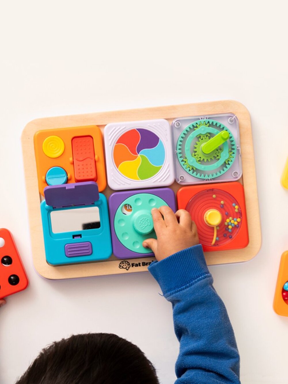 Fat Brain Toys PlayTab Busy Board for Toddlers & Babies 12 Months+ 12 TABS TOTAL - Picture 2 of 7